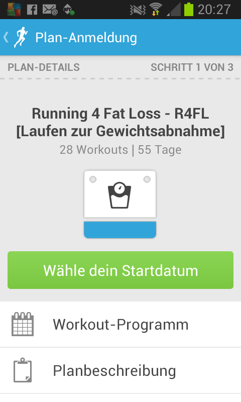 Start bei der Runkeeper App Start bei der Runkeeper App